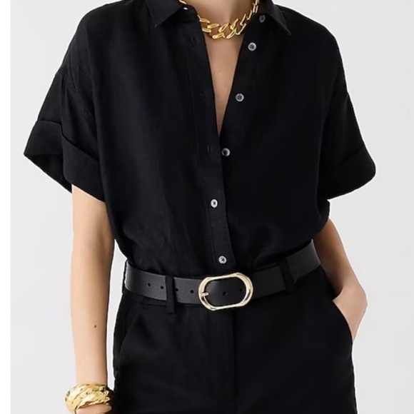 J Crew Captaine Linen Shirt S french blue Button Baird McNutt Women's BY693 - Picture 2 of 13